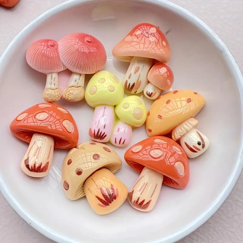 Mushroom Shaped Fridge Magnets, 6-Piece Multicolor Cute Mushroom Decor, Creative Room & Kitchen Decoration for Halloween, Easter, Thanksgiving