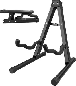 DkOvn 1/2/4 Pack Guitar Stand, A-Frame Folding Guitar Stand with Non-Slip Rubber and Foam Arms, Metal Guitar Stand for Acoustic Guitar, Electric Guitar, Bass, Ukulele, Banjo