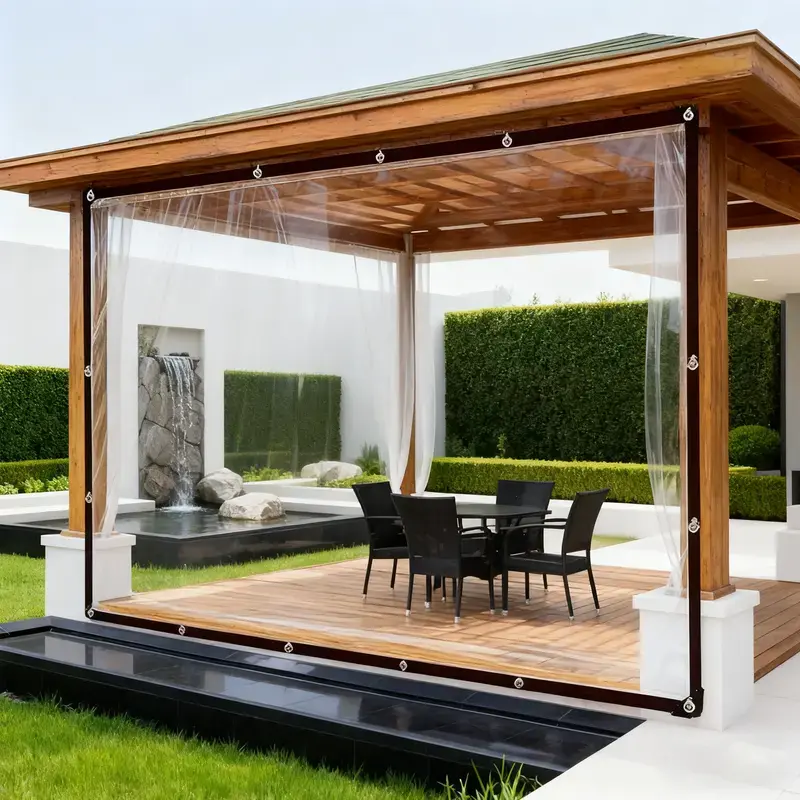 2-Pack 8x10FT Heavy Duty Clear Tarp: 2026 Upgraded 100% Waterproof Rain Shield for Patio & Porch, Crystal Clear Vinyl Cover for Outdoor Furniture, BBQ & Deck, Reinforced Leak-Proof Tarpaulin