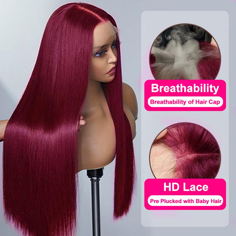 CUTE BEIN 99J Burgundy Lace Front Wigs Human Hair 613 Blonde Straight 13x6 Lace Frontal Wigs Pre plucked Hot Red HD Transparent Body Wave Colored Lace Front Hair Wigs for Women with Baby Hair