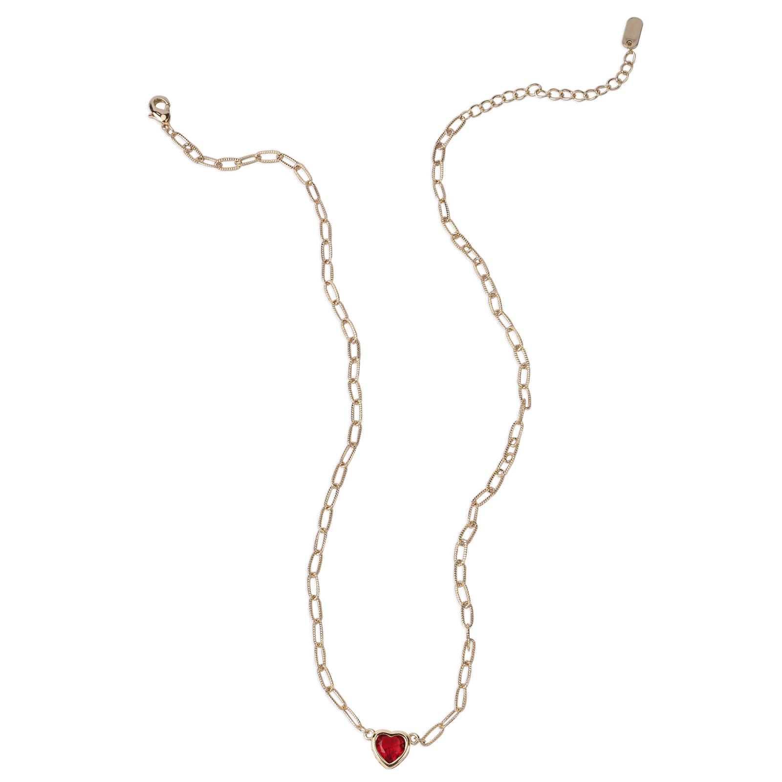 MEIITRUE 14K Gold Plated Heart Necklace for Women, Dainty Zirconia Paperclip Chain Necklace, Pefect Birthday Jewelry Gift for Girls