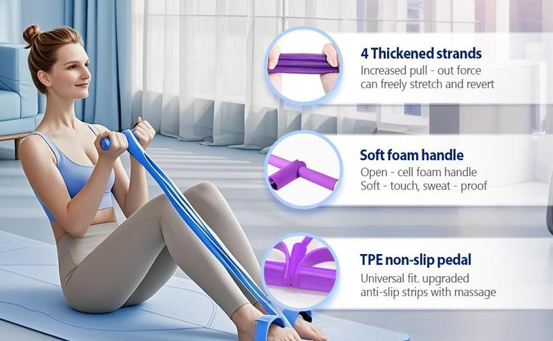 Multifunction Pedal Resistance Band Lightweight Portable Elastic Pull Rope for Home Gym Office & Outdoor Full Body Workout Sit-up Yoga Abdominal Training Exercise Band with Resistance Rope Yoga Enthusiast Adjustable Training Bench Set