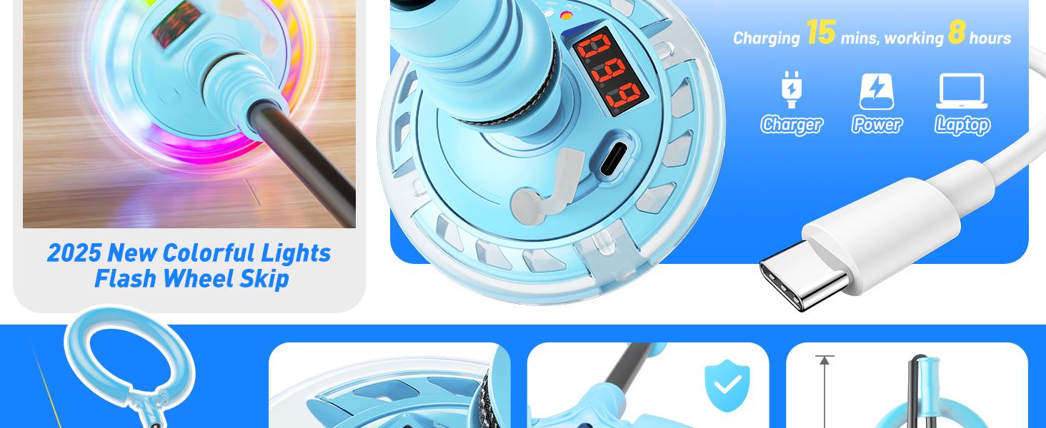 3-in-1 LED Smart Skip Ball for Kids & Adults – Tracks Jumps, Time & Calories with HD Display, Fun Light-Up Fitness Toy for Boys & Girls | Foldable, Rechargeable & Safe Outdoor Exercise Game