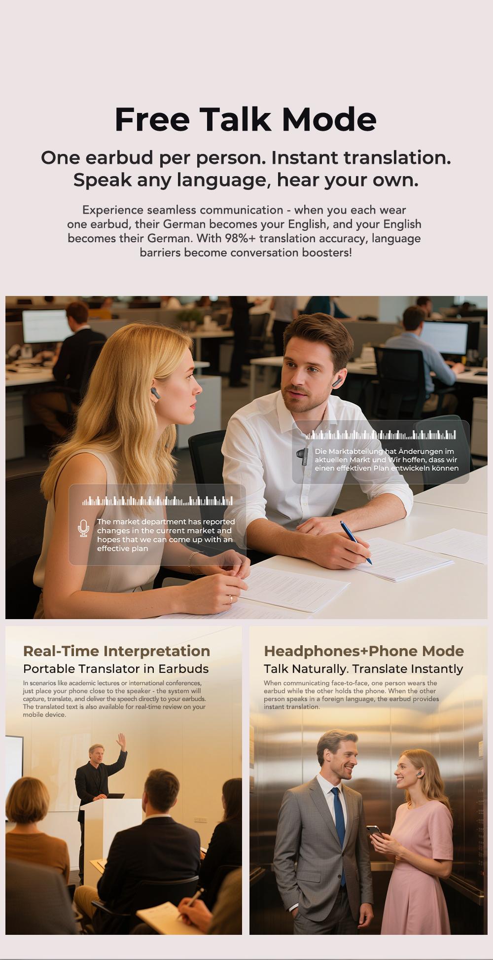 HTC NE40 AI Headset Translates 134 Languages Wireless Earbuds with App-Assisted Two-Way Translation, Noise Cancelling, Clear Calls, Smart Screen Case, Bluetooth 5.4, Perfect for Travel & Daily Use HTC NE40 AI Headset Translates 134 Languages Wireless Earbuds with App-Assisted Two-Way Translation, Noise Cancelling, Clear Calls, Smart Screen Case, Bluetooth 5.4, Perfect for Travel & Daily Use