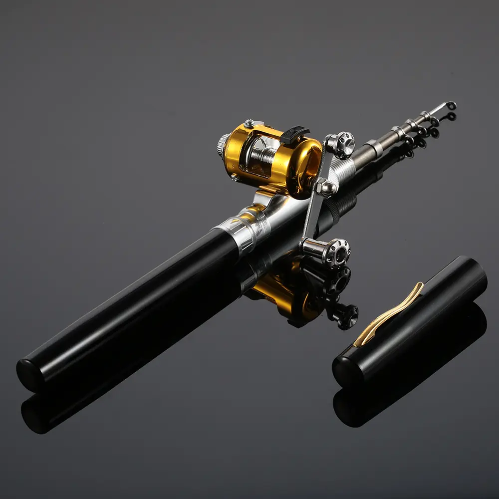 Pen-Style Telescopic Fishing Rod and Reel Combo Set, 99cm Extended Pocket-Fit Mini Pole with Aluminum Alloy Reel, 25m Line Capacity, Drag Control, Compact Portable Sports & Outdoor Travel Gear for Collectors, Smooth Fishing Reel