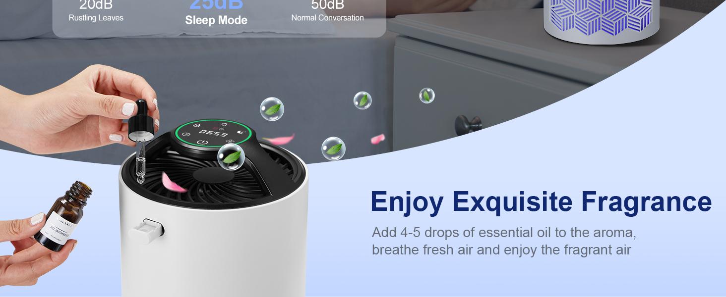 ToLife K1 Air Purifier with HEPA Filter for Home & Office, 360° Air Flow, Low Decibel Operation, Aromatherapy Compatible, Baby-Safe Design, Pet-Friendly Appliance