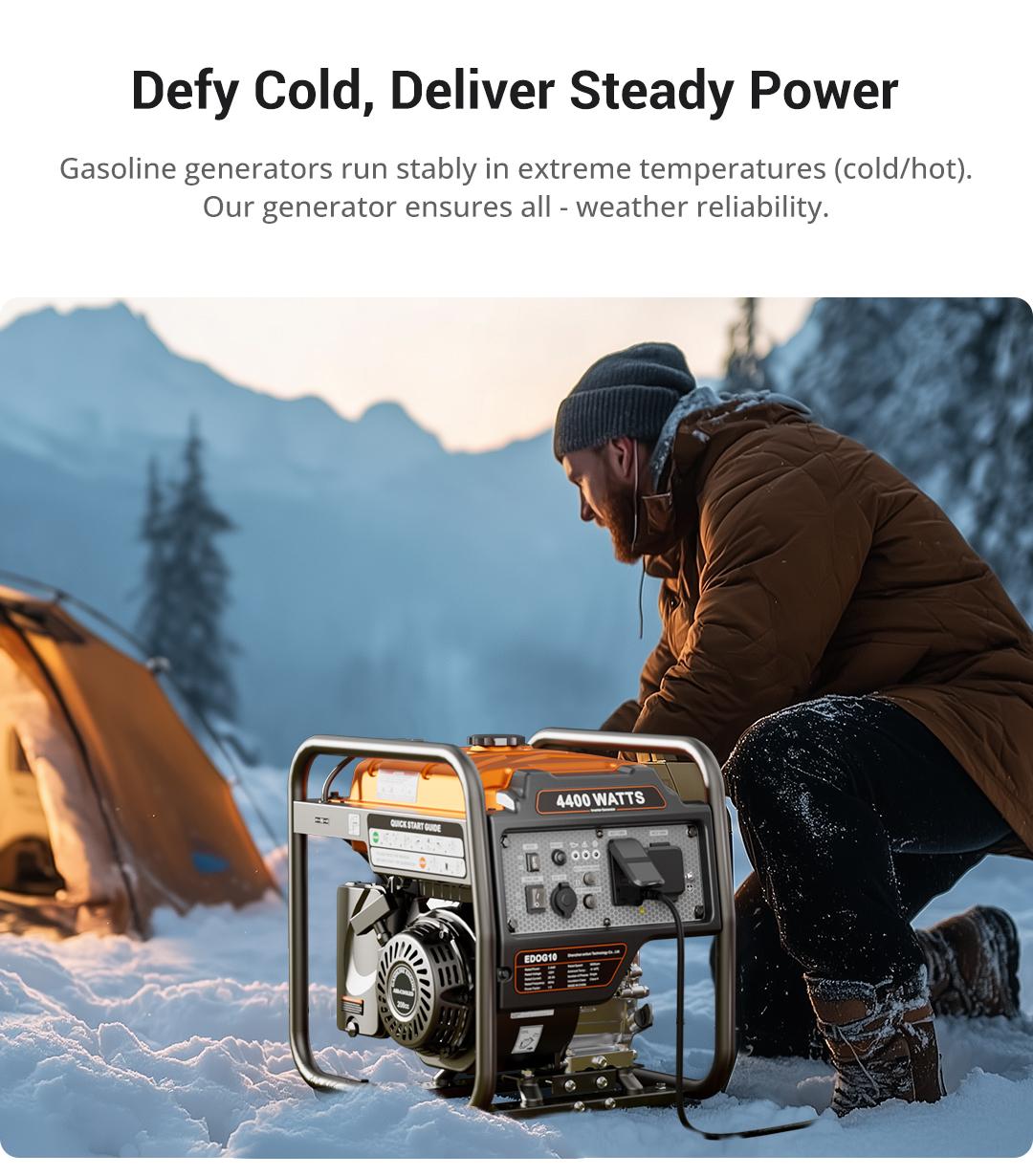 Efurden Power Equipment generadores de gasolina 4400 Watts Inverter Generator Gas Powered, Portable Open Frame Generator, Low Noise with ECO Mode and Inverter Technology, RV Ready, Emergency Home Backup