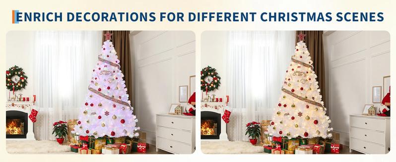 GARVEE 7.5 ft Pre-Lit Pencil Christmas Tree with 300 Warm White Lights, Auto-Hinged Expansion, Foldable Metal Stand, Durable PE & PVC Construction for Porch, Party, Office, and Home Decoration