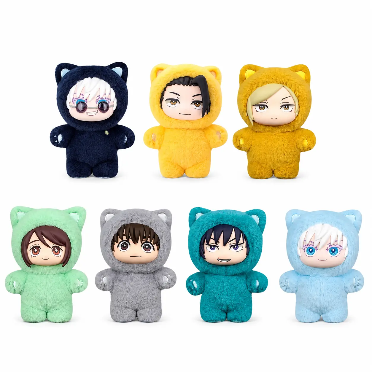 Miniso Jujutsu Kaisen x Nekopara Party 14cm Polyester Vinyl Plush Blind Bags - Sealed Hobby Box, Mystery Toys, Satoru Gojo Stuffed Merch, Cute Plush Bag Pendant, Cozy Cuddles Gift for Kids (Back to School), Blindbags