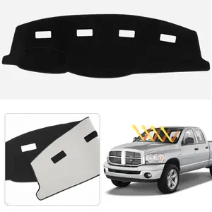 Custom Fit Dash Mat for 2006-2008 Dodge Ram 1500 2500 3500/2009 Dodge Ram 2500 3500 4500 5500/2010 Dodge Ram 4500 5500 Polyester Non-Slip Dashboard Cover UV Protection Anti-Glare Sunshade Black