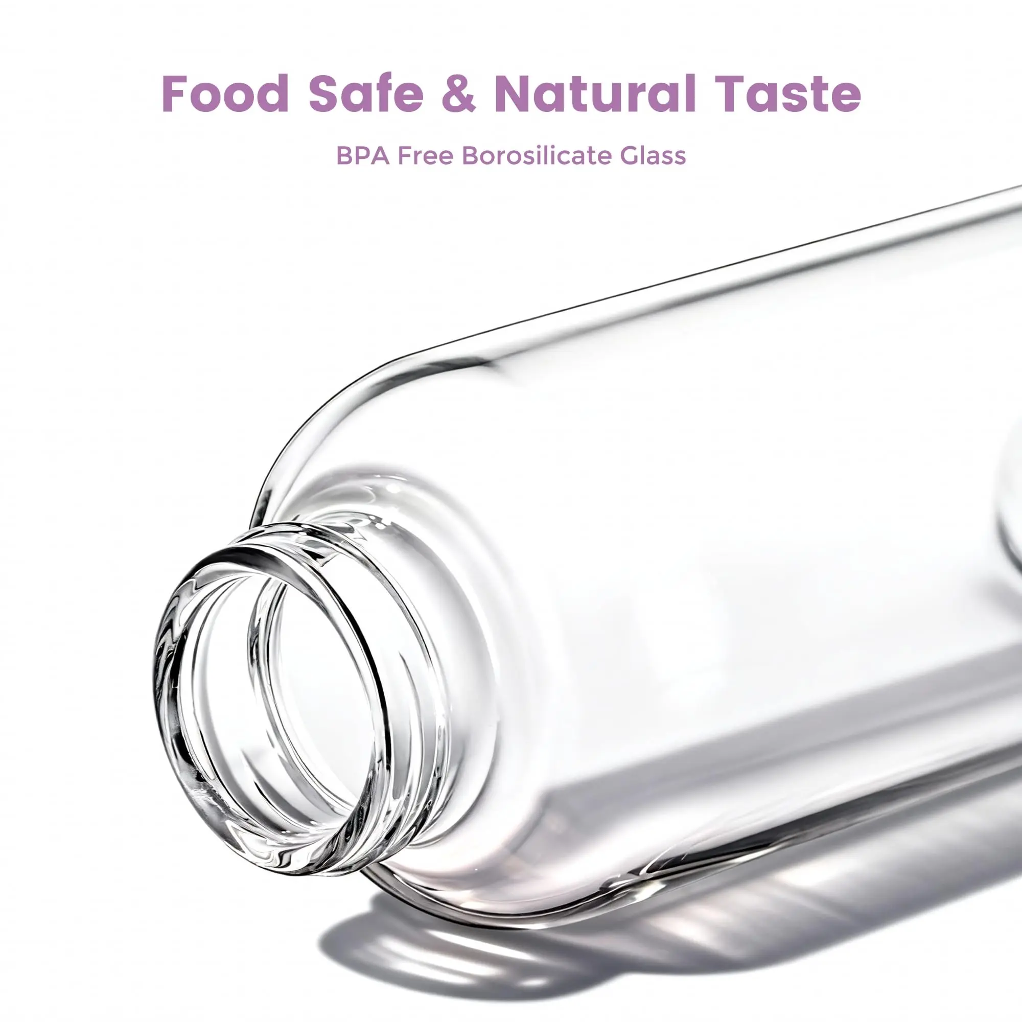 Mrsdry Glass Juice Bottles with Lids and Silicone Sleeves 18 oz, 4-Pack  Reusable Clear Glass Water Bottles with Stainless Steel Airtight Cap for  Juicing, Refrigerator, BPA Free Leak-Proof Drinking Jar - TikTok