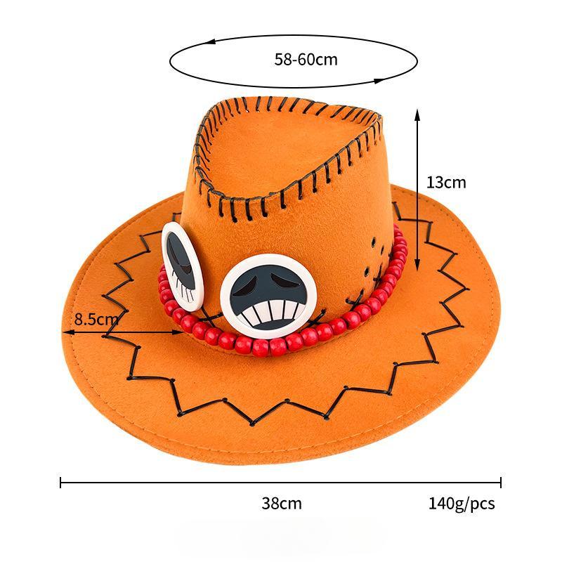 One Piece Portgas D Ace Cowboy Hat Fashion Sunshade Cap Unisex Outdoor Casual Versatile Anime Fan Daily Wear Hat