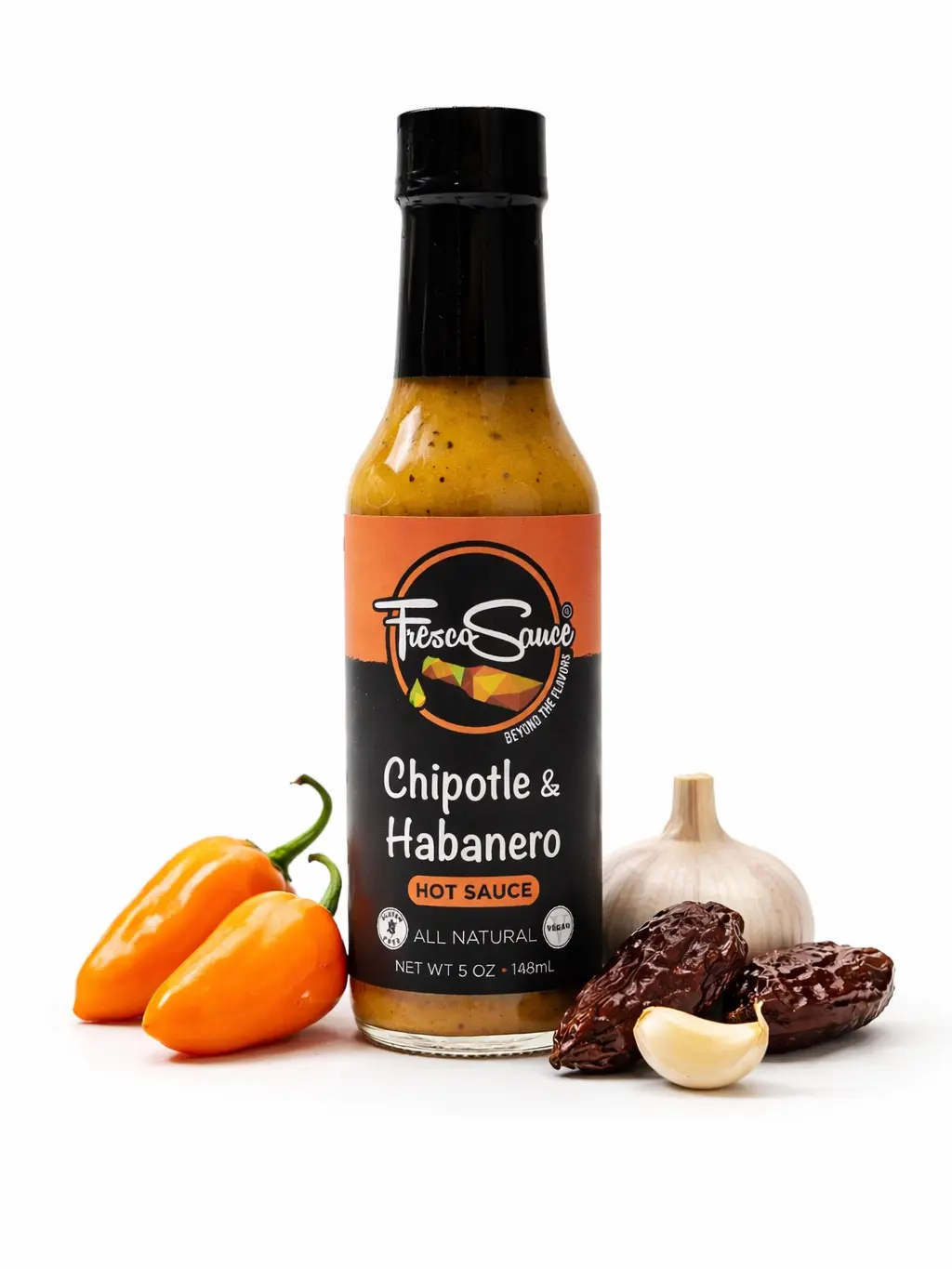 Fresco Sauce Chipotle & Habanero Hot Sauce - Hot Ones Season 12 - Flavorful All Natural Vegan Gluten Free 5 fl oz
