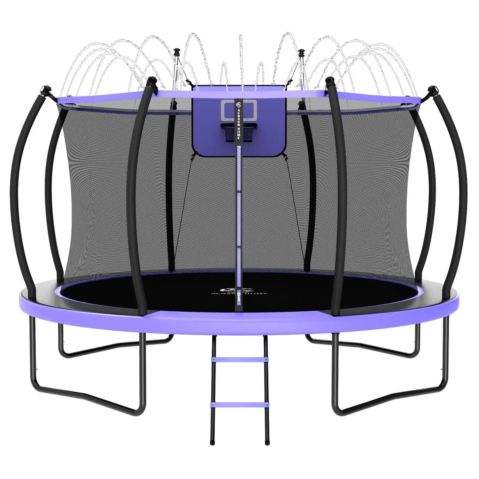 【ACWARMHOME】 Trampoline Outdoor  10/12/14FT with Enclosure, Anti-Rust Coated Frame, Backyard Large Recreational Trampolines with Net for Kids & Adults, ASTM Approved