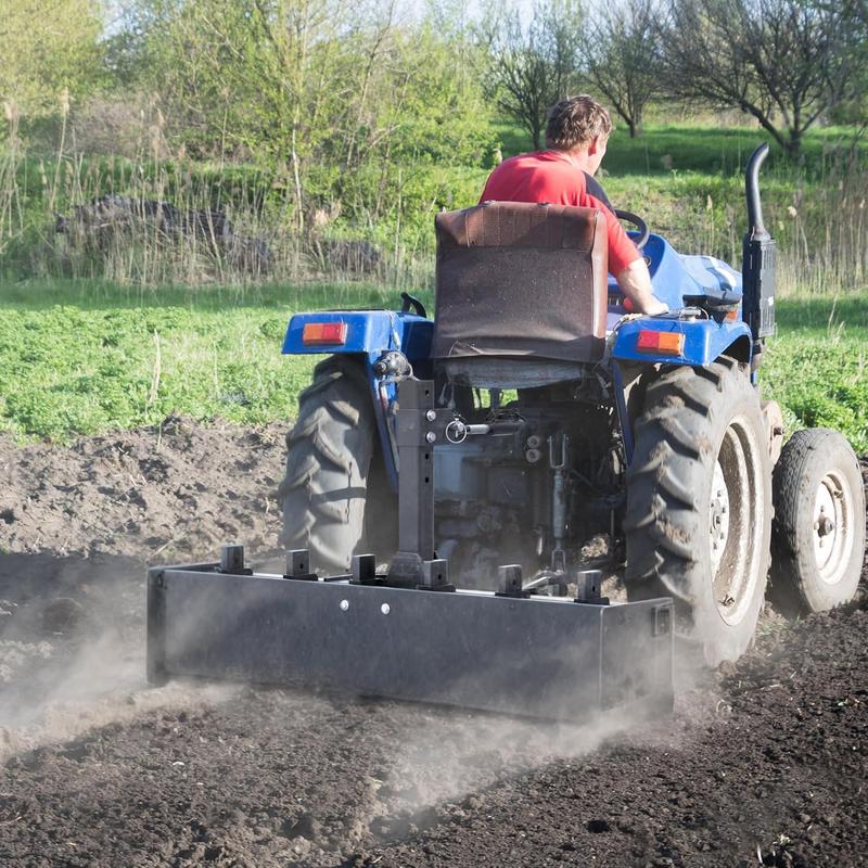 YITAMOTOR 55" Box Blade Tractor Attachment Category 1 Cat 0 Scarifier Shank Great for Leveling, Grading, Landscaping Tool Kit Lawn Garden Black