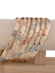 Beautiful Semanario Virgin Mary bracelets, weekly style, in three-color gold-plated SIZE 7