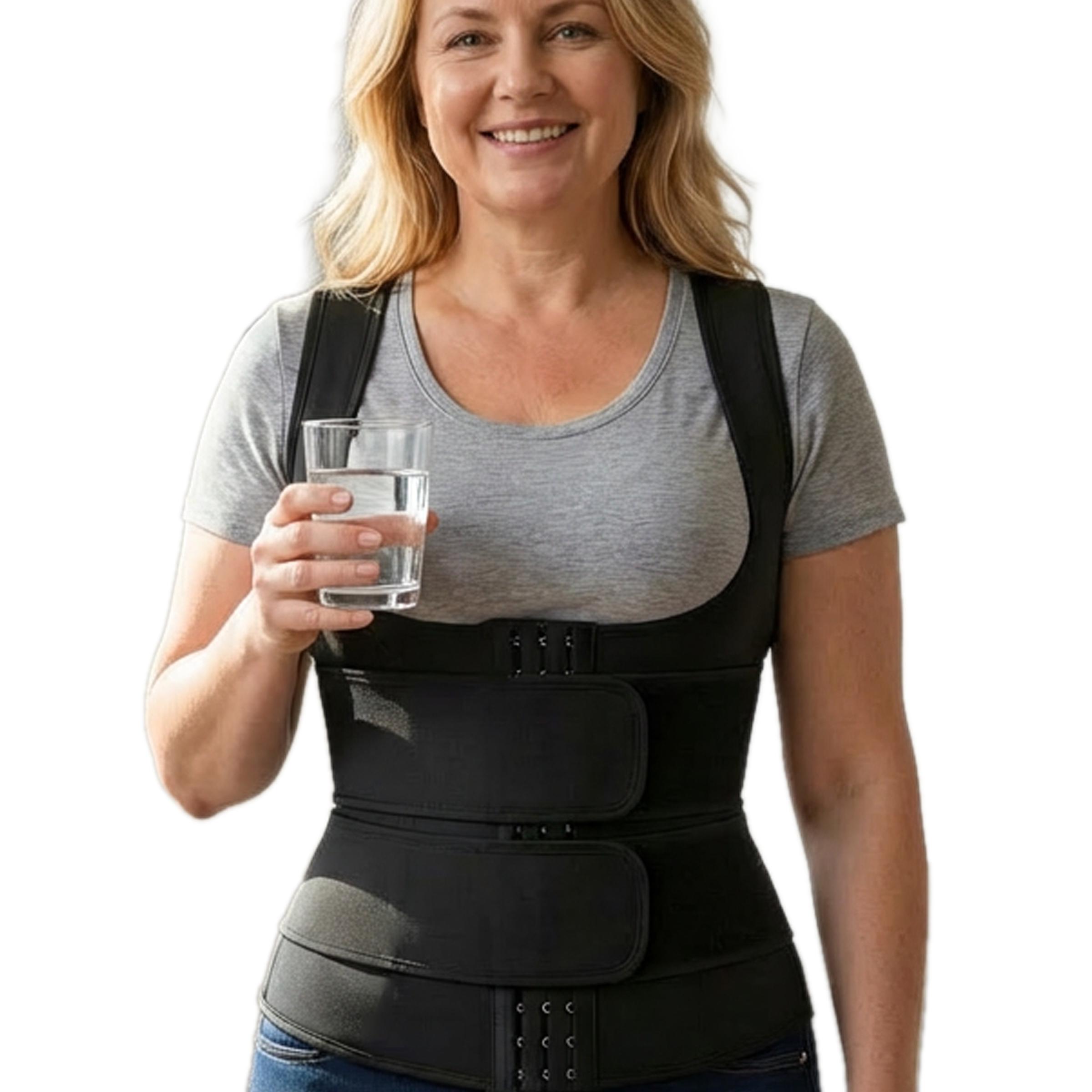 Women’s Thermal Training Vest with Adjustable Support – Secure Fit & Comfort for Gym, Running & Everyday Active Wear – Womenswear Postpartum Shapewear Black