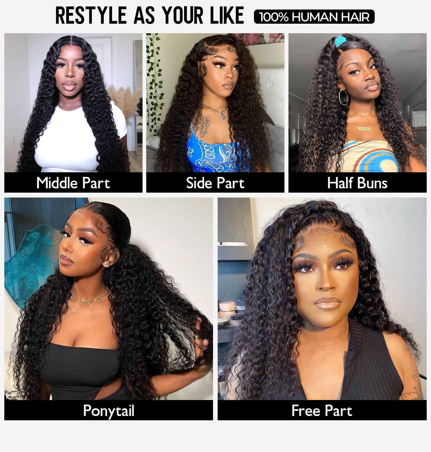 [Special Deal] OQ HAIR 32 Inch Water Wave 13x4 Lace Front Wigs Human Hair Pre Plucked Lace Frontal Wigs For Women With Baby Hair Various Styles