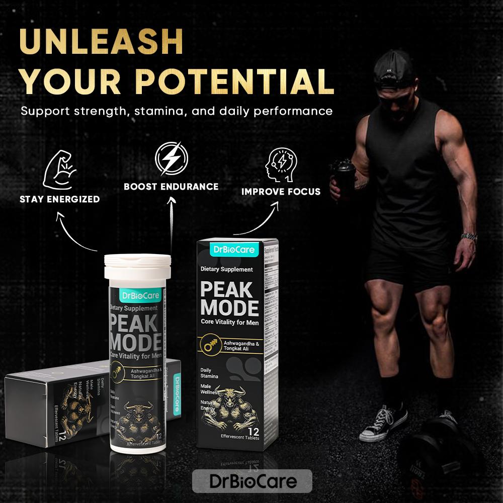 DrBioCare PEAK MODE – Men’s Daily Energy, Strength & Performance Support with Maca, Ashwagandha & Zinc DrBioCare PEAK MODE – Men’s Daily Energy, Strength & Performance Support with Maca, Ashwagandha & Zinc