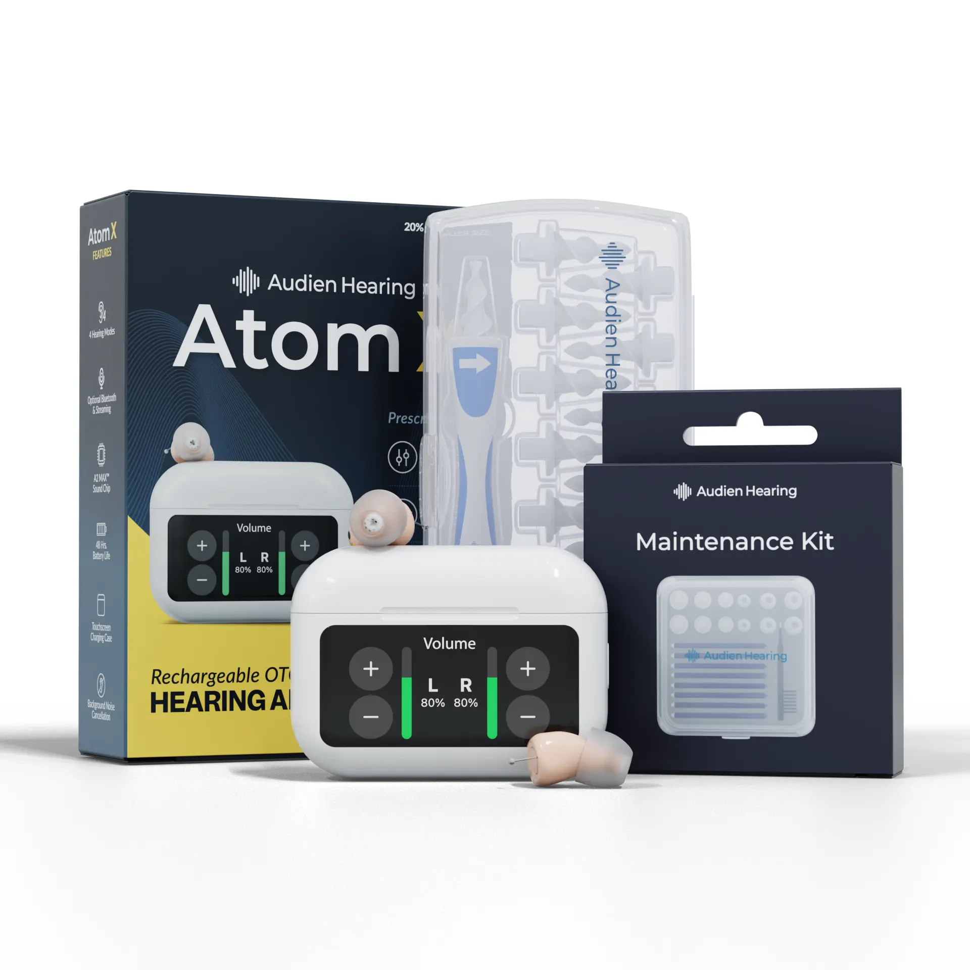 Audien Atom X Complete Care Bundle