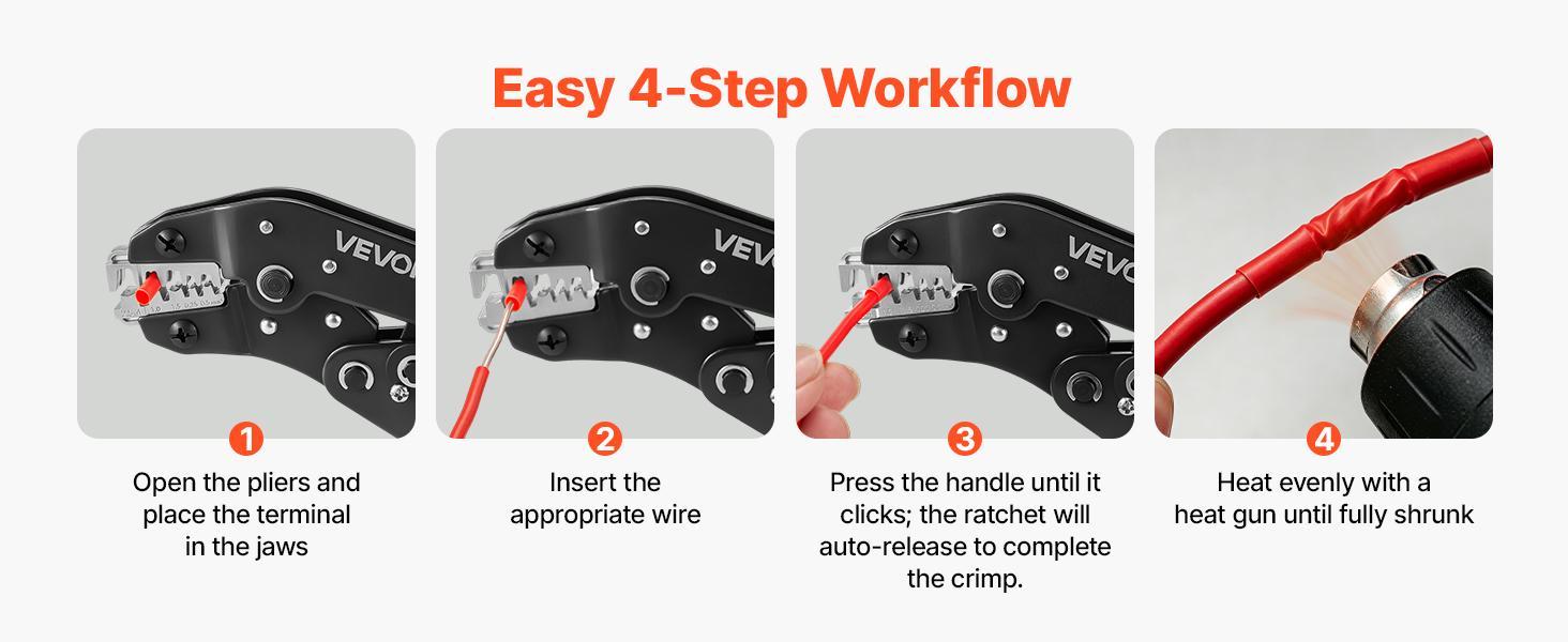 【Summerfinds】VEVOR Crimping Tool24-12 AWG Ratcheting Wire Crimper ToolLabor-Saving Electrical Terminal Crimp Pliers with Clear Metric & AWG MarkingsQuick ReleaseAdjustable Pressure for Multiple Terminals 【Summerfinds】VEVOR Crimping Tool24-12 AWG Ratcheting Wire Crimper ToolLabor-Saving Electrical Terminal Crimp Pliers with Clear Metric & AWG MarkingsQuick ReleaseAdjustable Pressure for Multiple Terminals