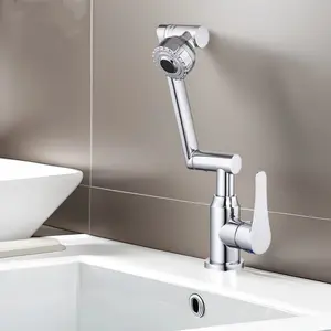 Nw 2Lbs Bathroom Sink Faucet,  Rotatable Faucet for Sink, Modern Style Single Handle Bathroom Faucets with Hot and Cold Hoses, 2 Water Outlet Modes