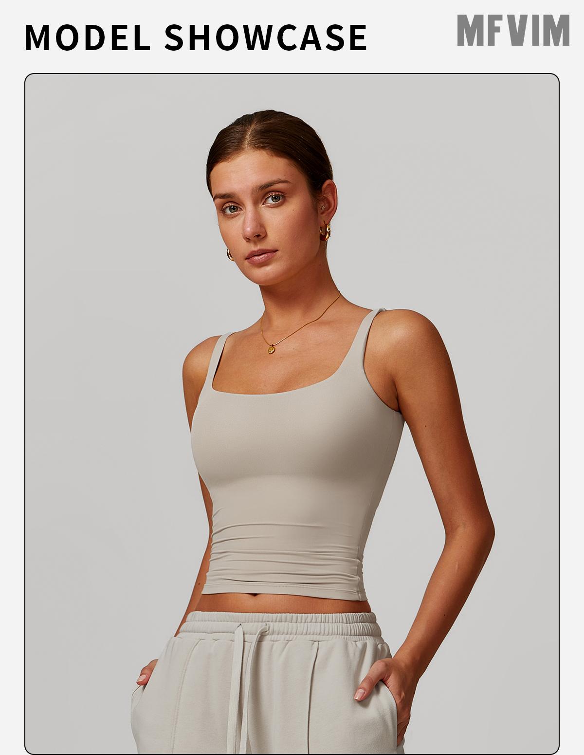 MFVIM Women's Solid Color Sports Tank Top High Performance Activewear with Tummy Slimming Design Breathable Sleeveless for Yoga Gym Workouts All Seasons Suitable for Women's Sportswear Day Gift Athletic Shirts Athletic Style Gymswear workout tops SpringSt