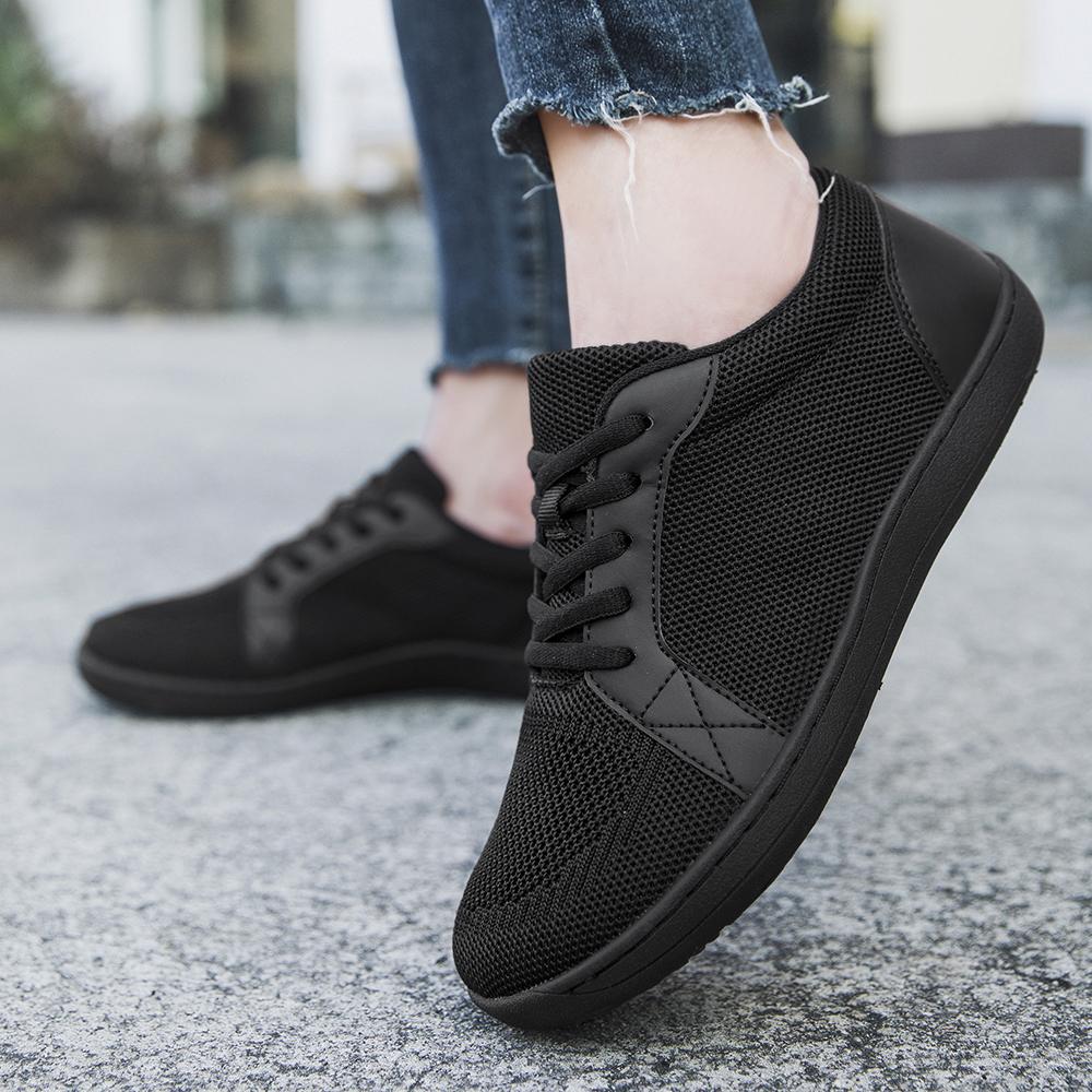 Women's Barefoot Style Slip On Sneakers with Wide Toe Box Zero Drop Sole Non Slip Lightweight Breathable Fabric Low Top Casual Trainers Perfect for Beach Outdoor Activities Walking Running