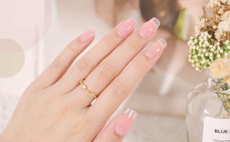 GAOY Pinkish Jelly Nude Pink Gel Nail Polish Set, 6 Transparent Sheer Colors Soak Off UV Light Cure Gel Polish Kit for Salon and Nail Art DIY at Home