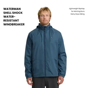 Quiksilver | Waterman Shell Shock Water-Resistant Windbreaker | Lightweight Ripstop | For Running & Hiking