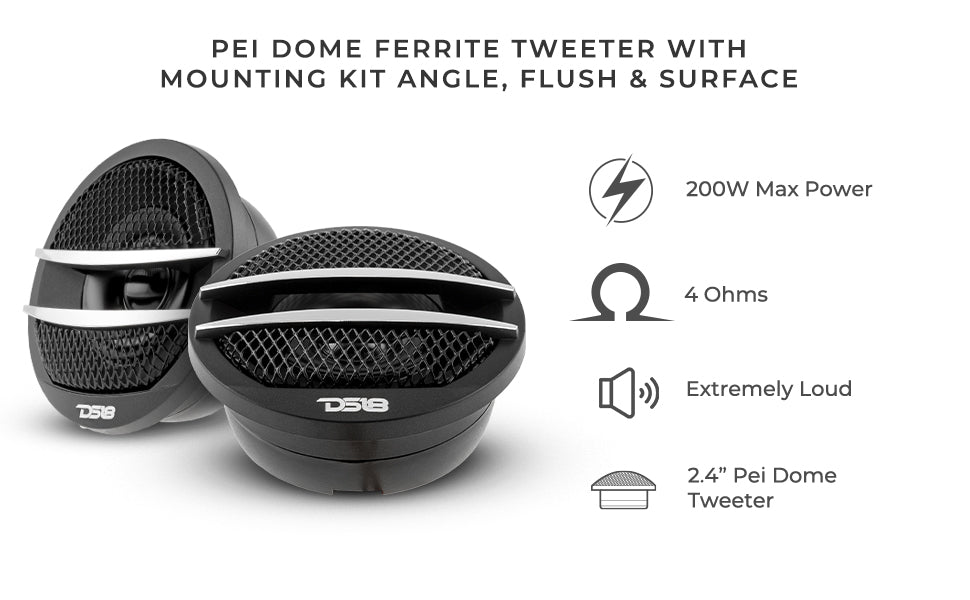 TX1 2" PEI Dome Ferrite Tweeter 0.5" VC 200 Watts