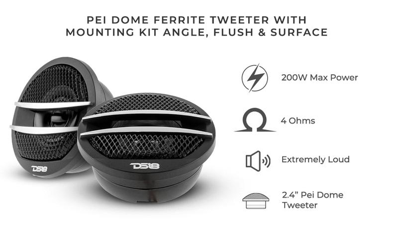 TX1 2" PEI Dome Ferrite Tweeter 0.5" VC 200 Watts