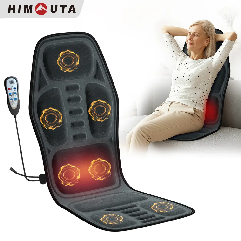 Heated Massage Seat Cushion - 9 Modes, 3 Levels, Lumbar Support, Smart Timer, Adjustable Design, Lightweight, Compact, Portable Home Appliances with Heat Control for Home, Office