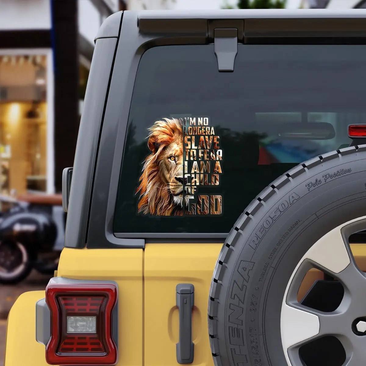Premium Religion Alphabet Animal Lion UV Prevention Automobile Stickers - Glossy UV, Sun-Proof, High Color Fastness, Long-Lasting, Abrasion-Resistant, Weatherproof Vinyl Decals for Car Bumper, Window (6x6 in) Sticker Deco