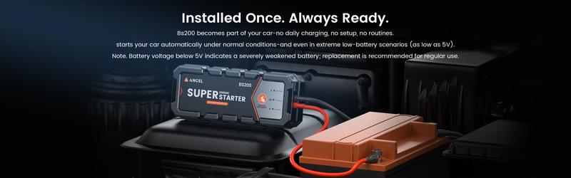 ANCEL BS200 Super Starter for 12V Battery Instant Start Smart App Monitoring Extreme Weather Ready Supercapacitor Technology Fast Charging ANCEL BS200 Super Starter for 12V Battery Instant Start Smart App Monitoring Extreme Weather Ready Supercapacitor Technology Fast Charging