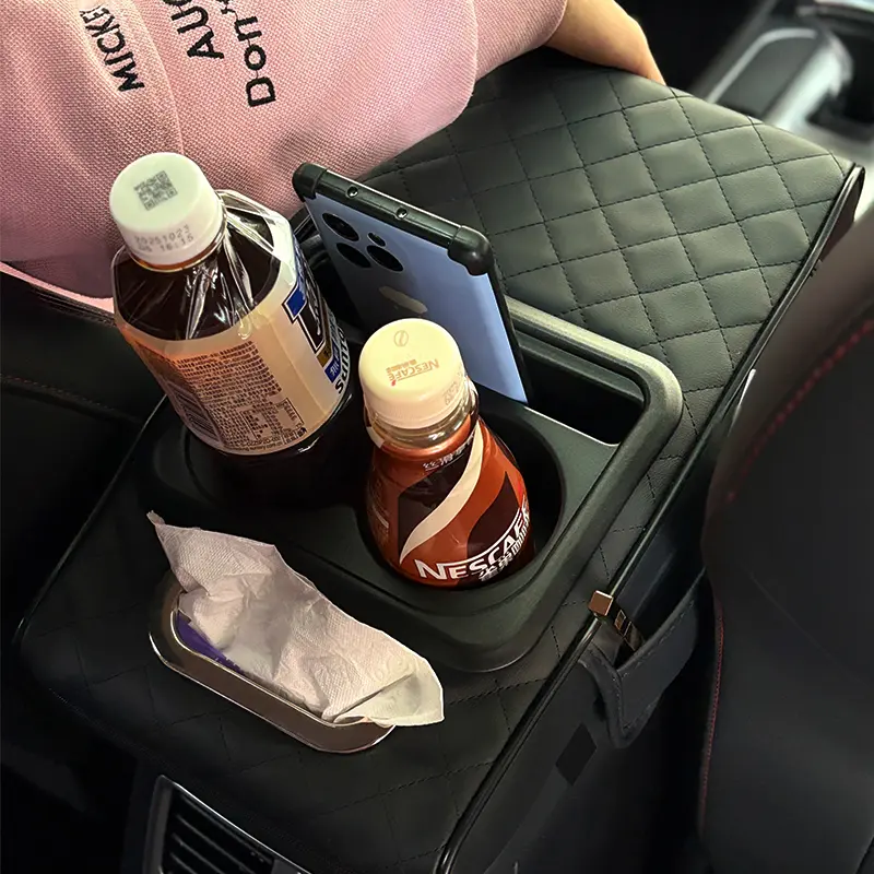 Car Armrest Cushion,5-in-1 Center Console Cover with 2 Storage Bags Cup Holder, Tissue Box Slot, Phone Slot for Sedans, Car Accessories Interior Organizers Car Armrest Cushion,5-in-1 Center Console Cover with 2 Storage Bags Cup Holder, Tissue Box Slot, Phone Slot for Sedans, Car Accessories Interior Organizers