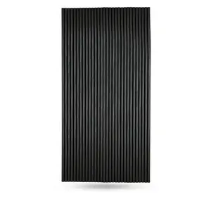 Flexible 3D Tambour Wood Wall Panels Ultra Black Textured Fluted Slat Cladding, Modern Decorative Interior Wall Panels for Living Room, Bedroom, Accent Wall Home Decor (3/4" Mini-Bead)