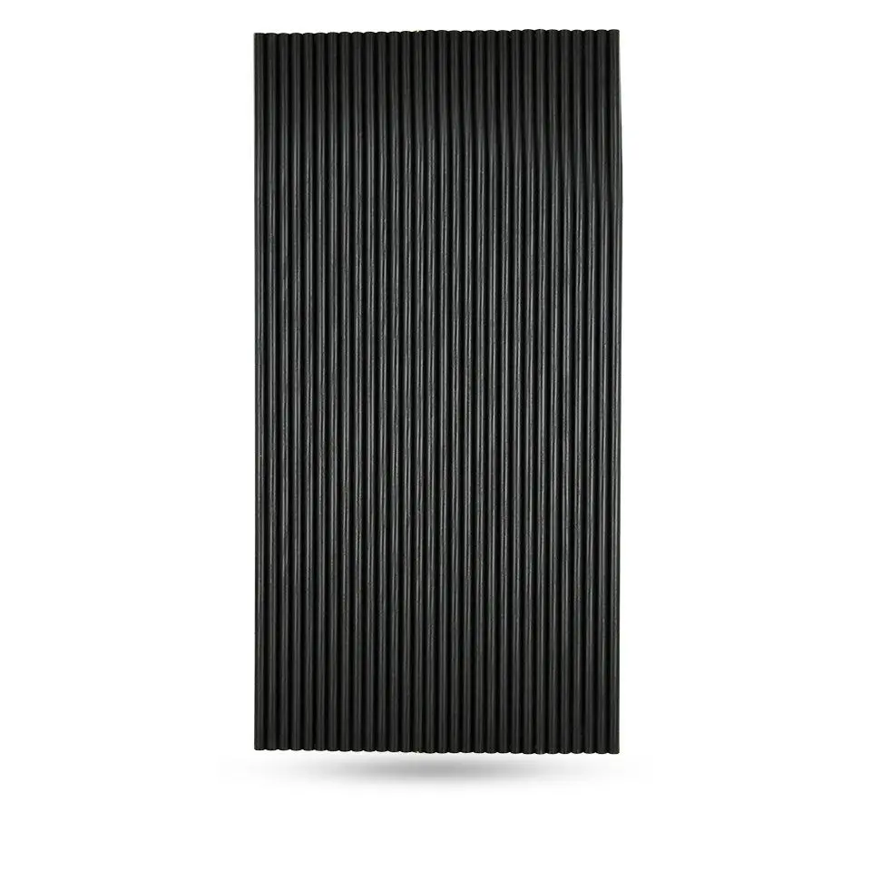 Flexible 3D Tambour Wood Wall Panels Ultra Black Textured Fluted Slat Cladding, Modern Decorative Interior Wall Panels for Living Room, Bedroom, Accent Wall Home Decor (3/4" Mini-Bead)