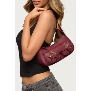 Zinnia Faux Leather Buckle Bag