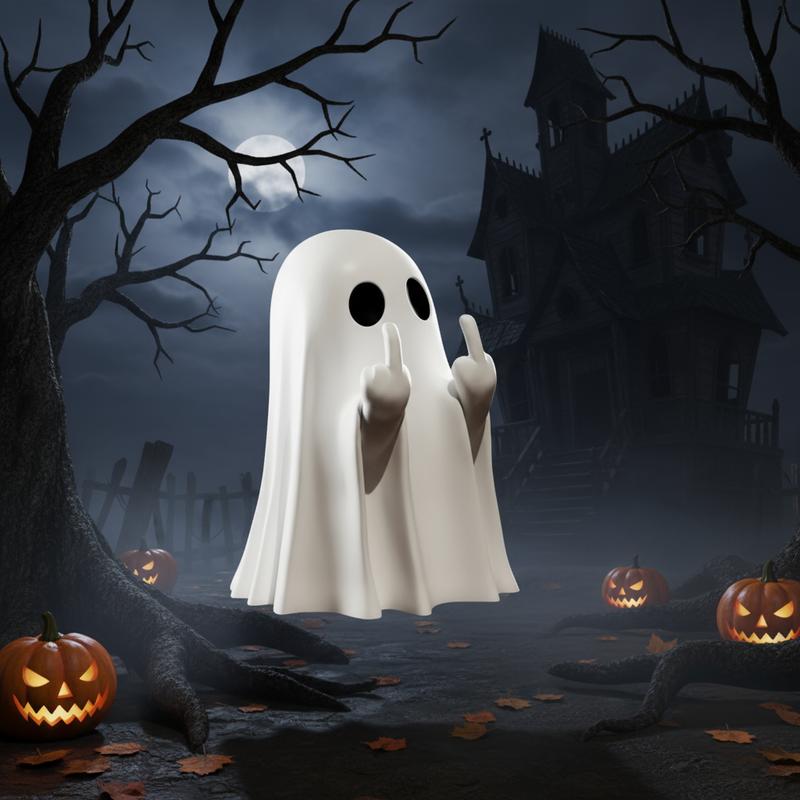 Spooky Halloween Outdoor Decor Vintage 90s Inflatable Giant Ghost Animated for Yard Haunted House Party Eerie Atmosphere