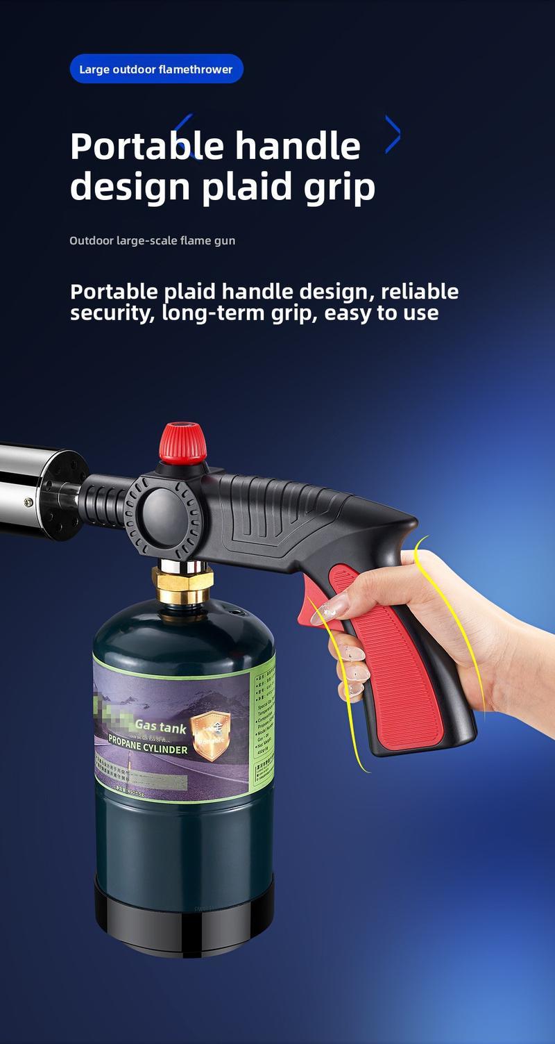 AXIZITECH Powerful Propane Torch(Propane Tank Not Included),With One-Touch Max Fire Button and Safety Lock, Adjustable Blow Torch for Sous Vide Searing Steak, BBQ,Fireplace,Charcoal Wood，Excellent Gift for Christmas and New Year(Without a gas cylinder) Su