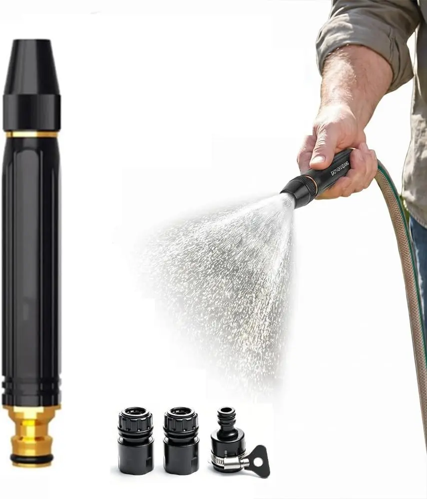High Pressure Power Washer Nozzle with Connector Set,Direct spray gun,Power Jet Water with Three Spray Modes, Multi Function Watering Sprayer for Watering Plants,Vegetables,Car Washing (1 Set)
