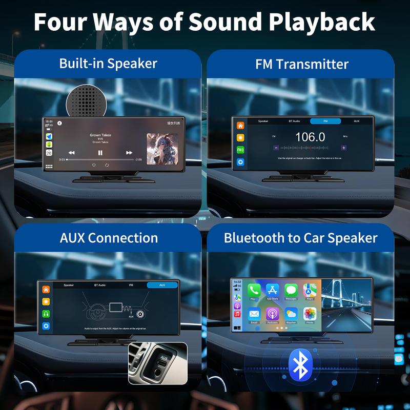 KOUENOM 2026 Upgraded 10.26 Inch Wireless CarPlay Screen for Android & iPhone Ultimate Portable Car Play Adapter with 1080P HD Display, Bluetooth 5.3, Rear Backup Camera, and Easy Plug-and-Play Installation KOUENOM 2026 Upgraded 10.26 Inch Wireless CarPlay Screen for Android & iPhone Ultimate Portable Car Play Adapter with 1080P HD Display, Bluetooth 5.3, Rear Backup Camera, and Easy Plug-and-Play Installation