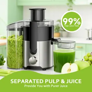 fresh  squeezed  juice Household Multifunctional Juicer, Juice Maker, Blender, And Food Processor For Vegetables And Fruits, With A Wide 3-inch Chute Juicer Extractor, 3-speed Settings, Easy To Clean, Detachable, High Juice Yield, Fast Juicing, Quickly