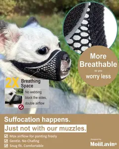 Dog Muzzle, Soft Mesh Muzzles for Small Dogs, Chihuahua Shih Tzu Yorkie Pom, Short Snout Mouth Guard