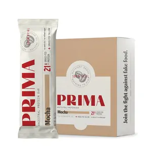 (NEW) PRIMA Ancestral Protein Bar – Mocha (7 Pack) | 21g Grass-Fed Whey Protein, 100% Real Ingredient Snack with Grass-Fed Tallow & Organic Raw Honey | Seed Oil Free, Gluten-Free, Low Carb Clean Energy Bar