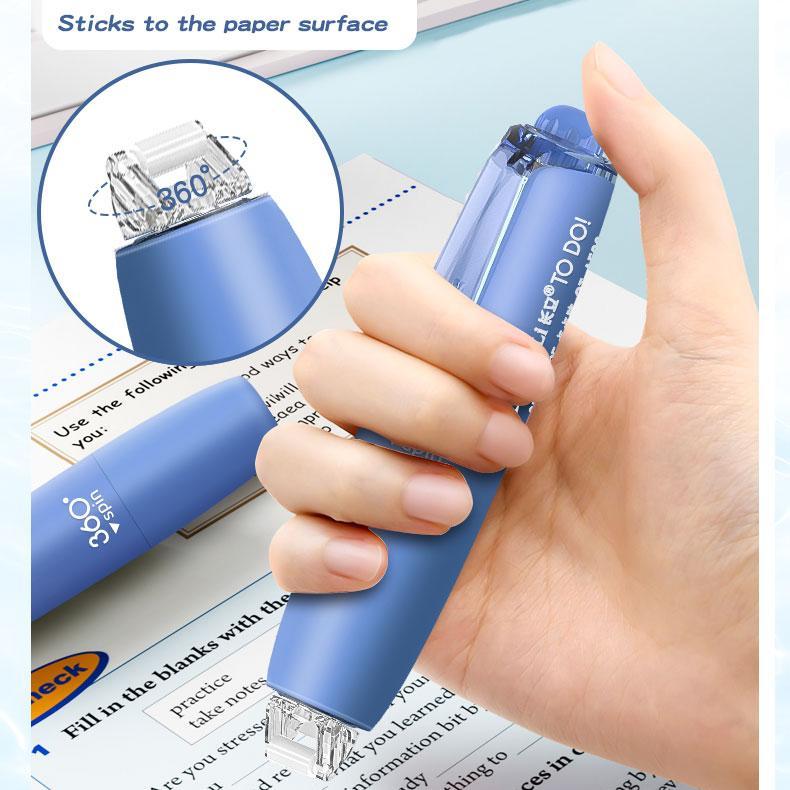 Double-sided tape pen, Greplaceable refills,Glue tape pen, dot-shape glue,4 main bodies + 6 refills, gradient color, perfectfor doing junk journal or school project