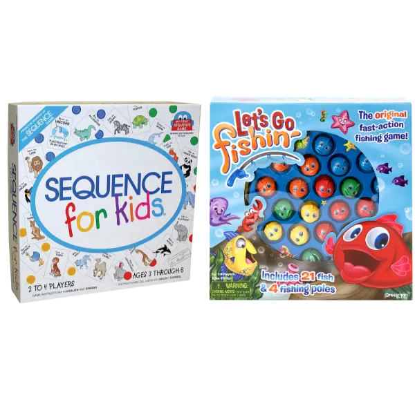 Goliath Preschool Games Bundle Sequence for Kids & Let's Go Fishin' for Ages 3-6 Builds Hand-Eye Coordination and Logical Thinking
