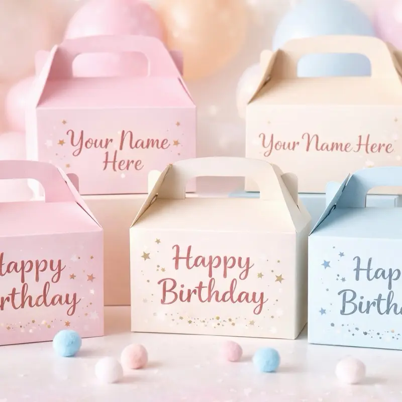 Custom Personalized Gable Favor Boxes | Party Treat Boxes | Any Theme