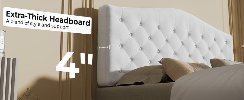 Upholstered Headboard Queen/King Size with 4" Thickened High-Density Sponge, Modern Button-Tufted Queen Headboard Only, Luxury Chenille Fabric, Adjustable Height, Easy Assembly Upholstered Headboard Queen/King Size with 4" Thickened High-Density Sponge, Modern Button-Tufted Queen Headboard Only, Luxury Chenille Fabric, Adjustable Height, Easy Assembly